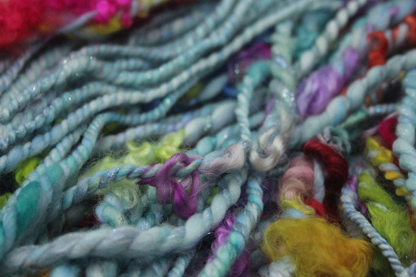 Art Batt - Yellow Pink Green Purple - Sideway Colour Change - 181 grams / 6.3 oz - Wool for felting, spinning and weaving
