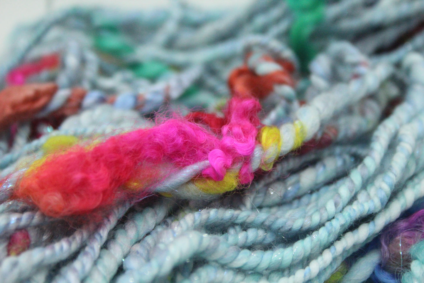 Art Batt - Yellow Pink Green Purple - Sideway Colour Change - 181 grams / 6.3 oz - Wool for felting, spinning and weaving