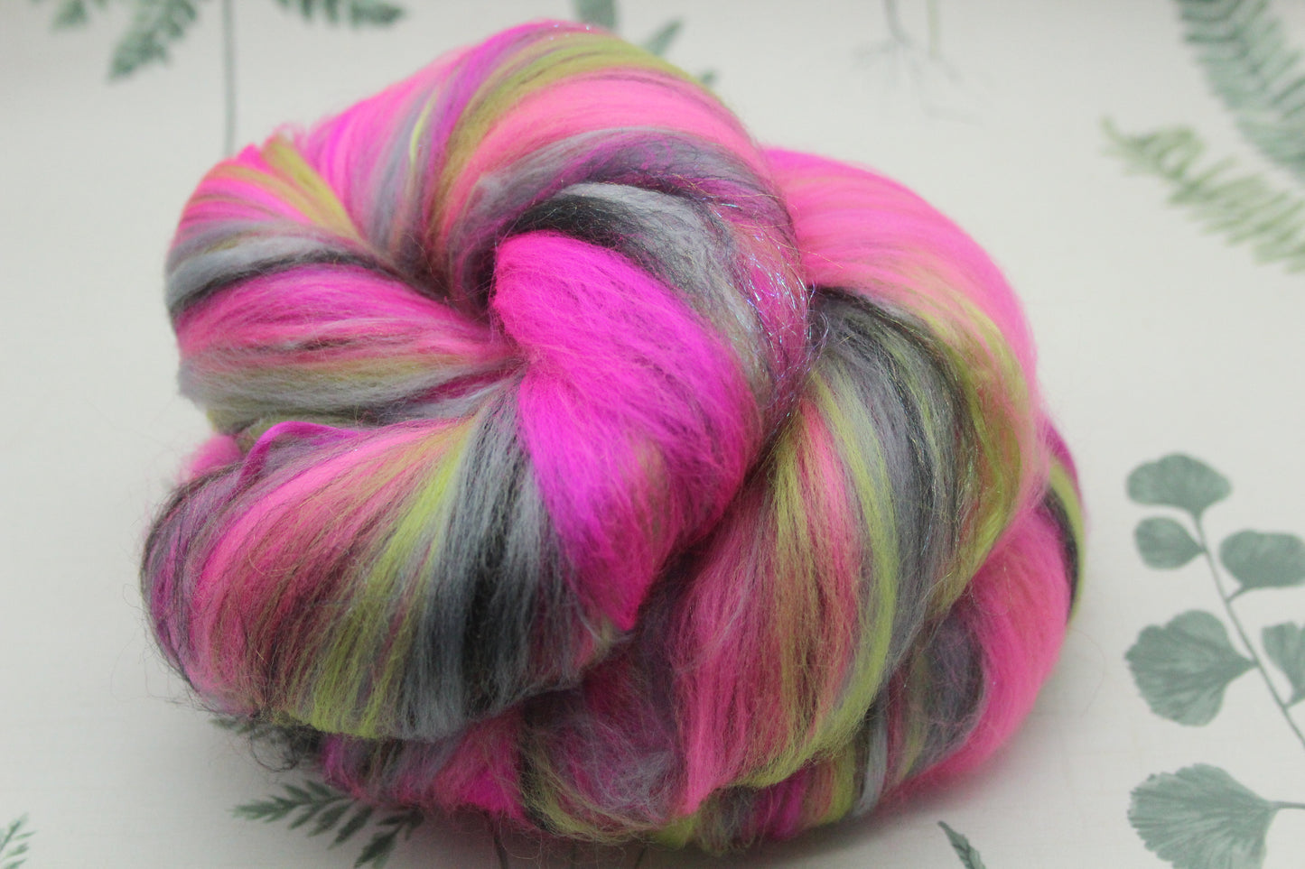 Wool Blend - Green Brown Purple - 29 grams / 1 oz - Fibre for felting, weaving or spinning