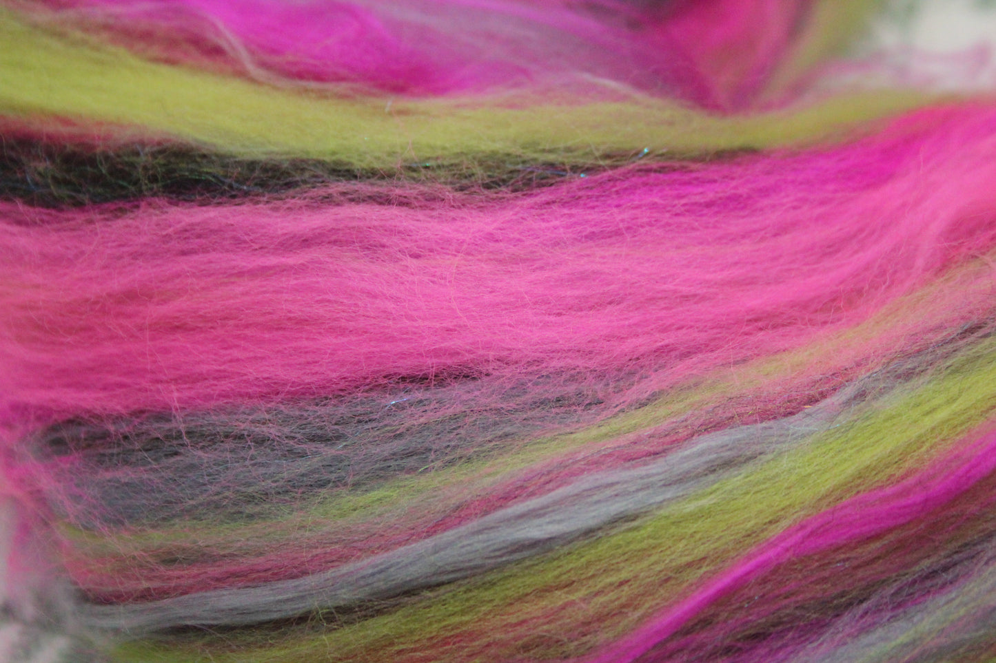 Wool Blend - Green Brown Purple - 29 grams / 1 oz - Fibre for felting, weaving or spinning