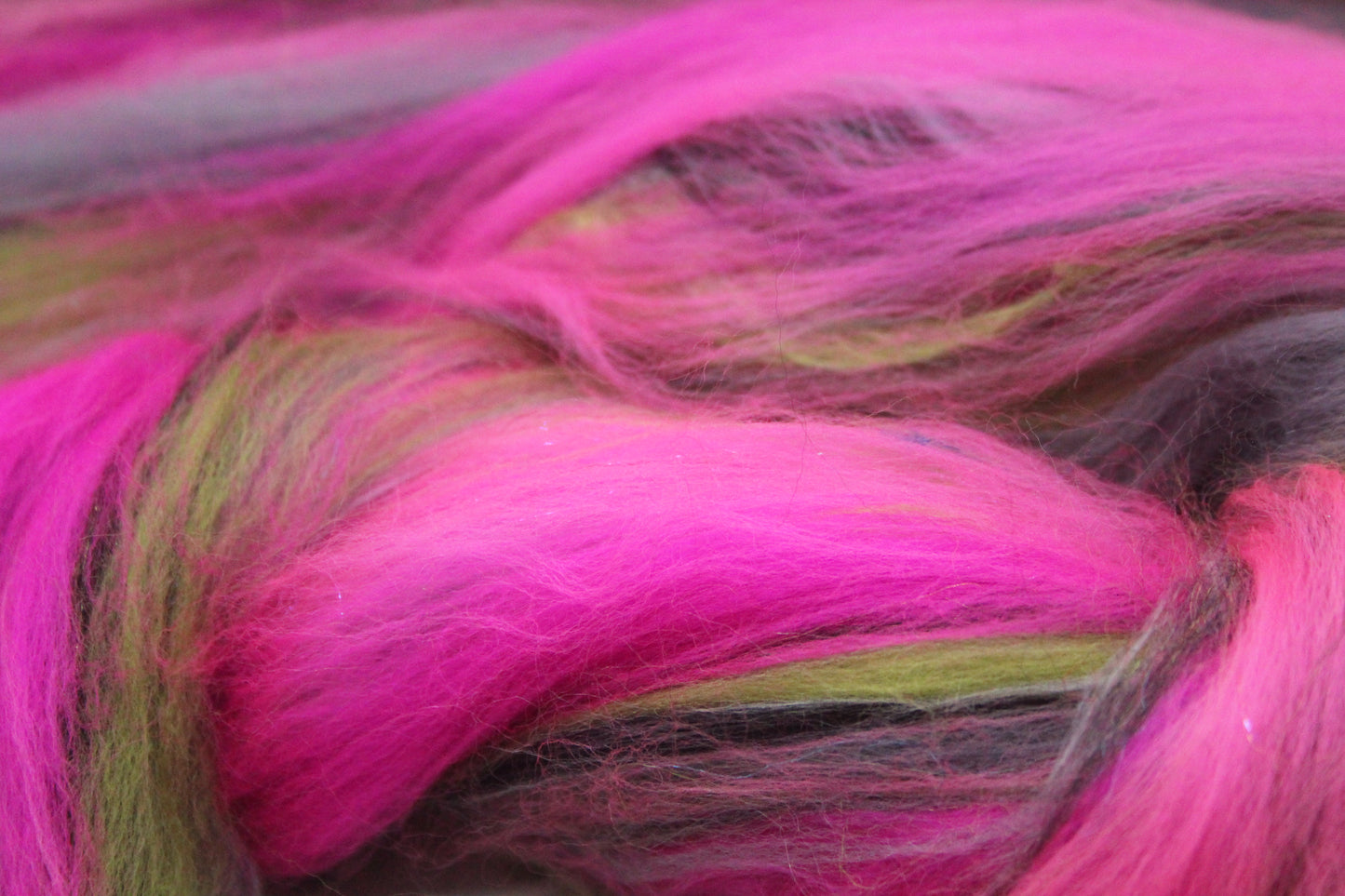 Wool Blend - Green Brown Purple - 29 grams / 1 oz - Fibre for felting, weaving or spinning