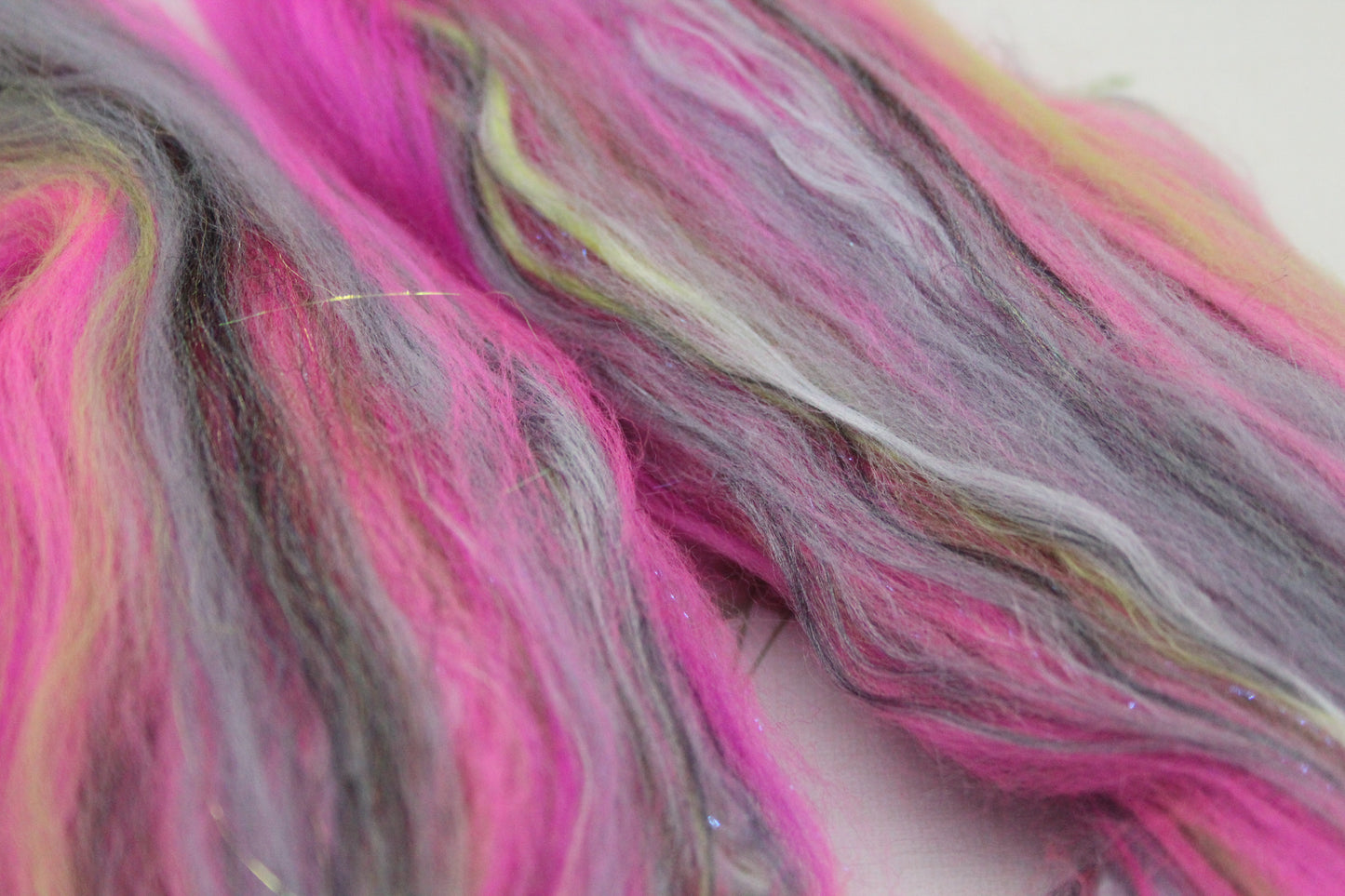 Wool Blend - Green Brown Purple - 15 grams / 0.5 oz - Fibre for felting, weaving or spinning