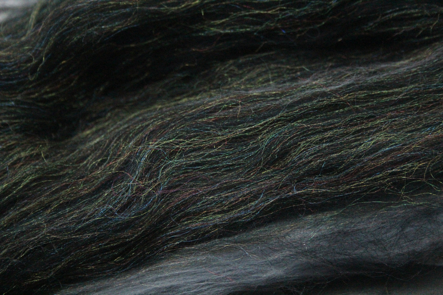 Merino Wool Blend - Grey White Black - 55 grams / 1.9 oz - Fibre for felting, spinning and weaving