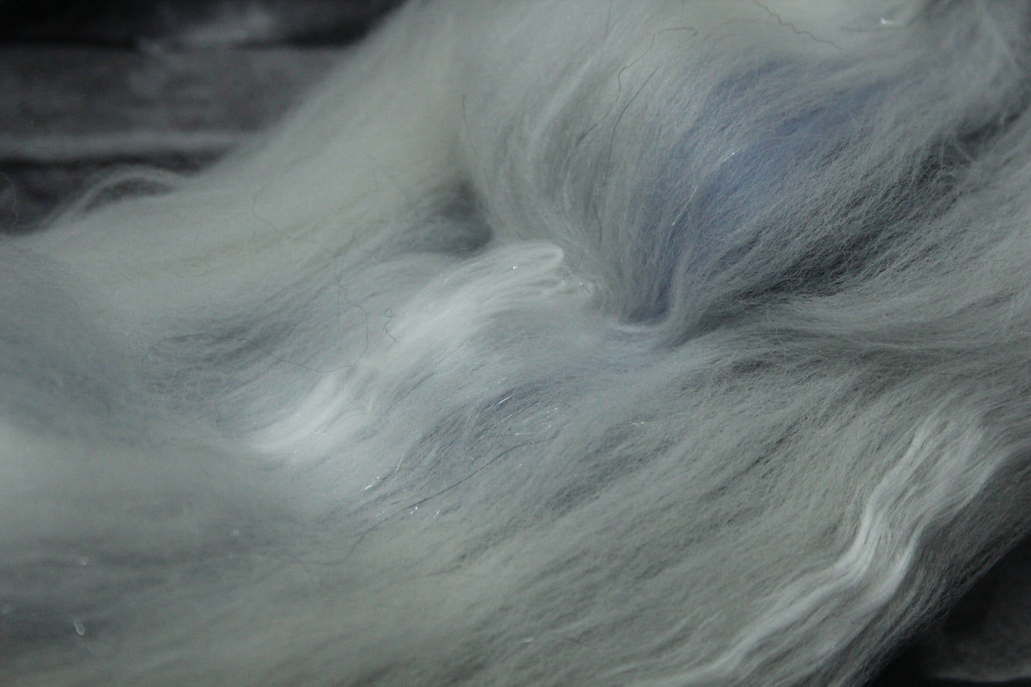 Merino Wool Blend - Grey White Black - 55 grams / 1.9 oz - Fibre for felting, spinning and weaving