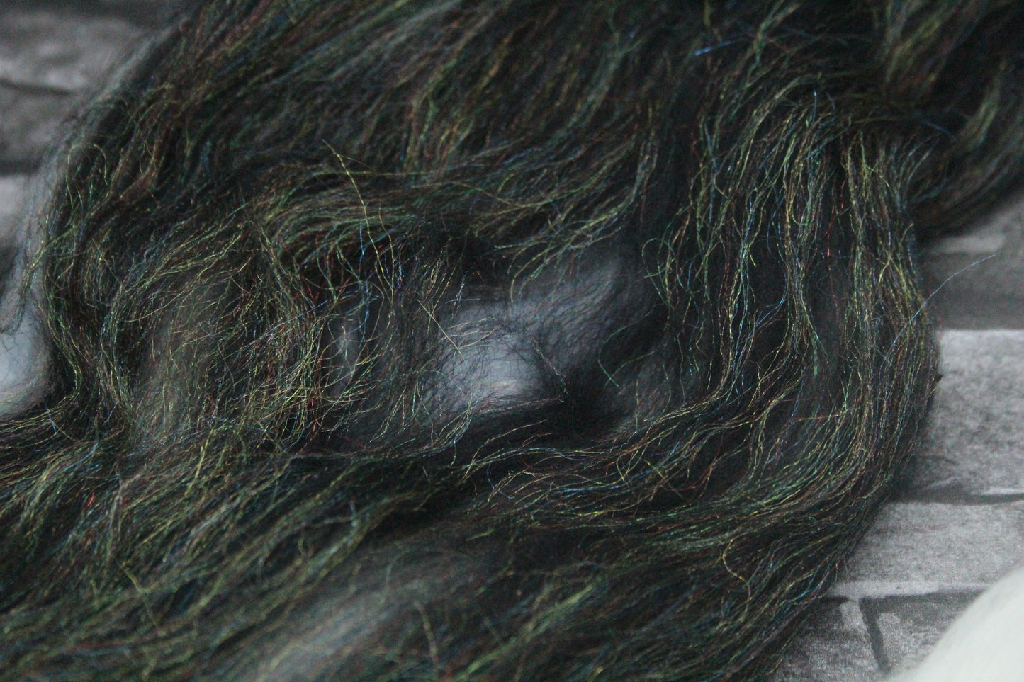 Merino Wool Blend - Grey White Black - 55 grams / 1.9 oz - Fibre for felting, spinning and weaving