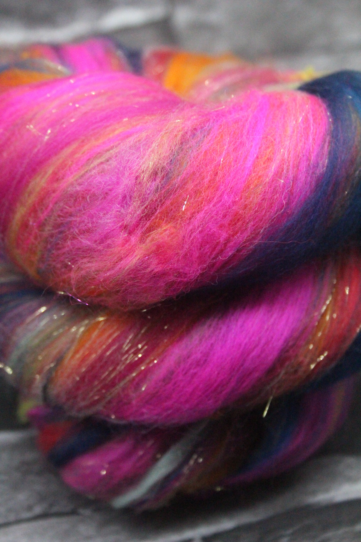 Merino Wool Blend - Red Pink Orange Blue Green + Scrap Yarns - 60 grams / 2.1 oz - Fibre for felting, spinning and weaving