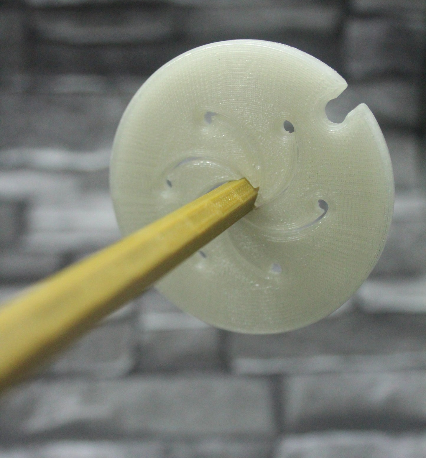 Top Whorl Spindle - (Imperfect) - Flat Pack - Glittery Gold with a glow in the dark whorl