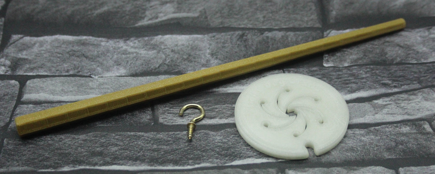 Top Whorl Spindle - (Imperfect) - Flat Pack - Glittery Gold with a glow in the dark whorl