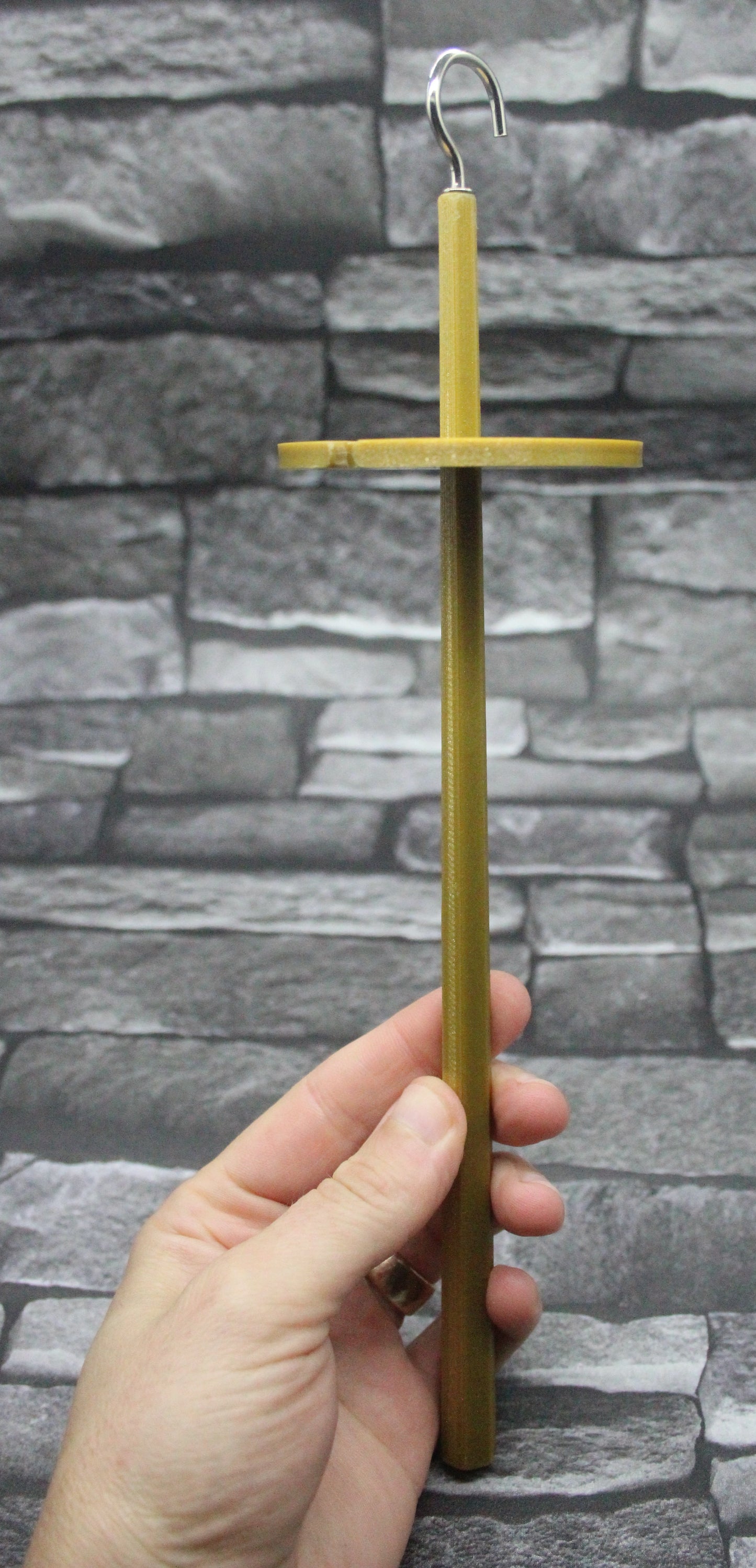 Top Whorl Spindle - (Imperfect) - Flat Pack - Glittery Gold (Bigger, silver hook)