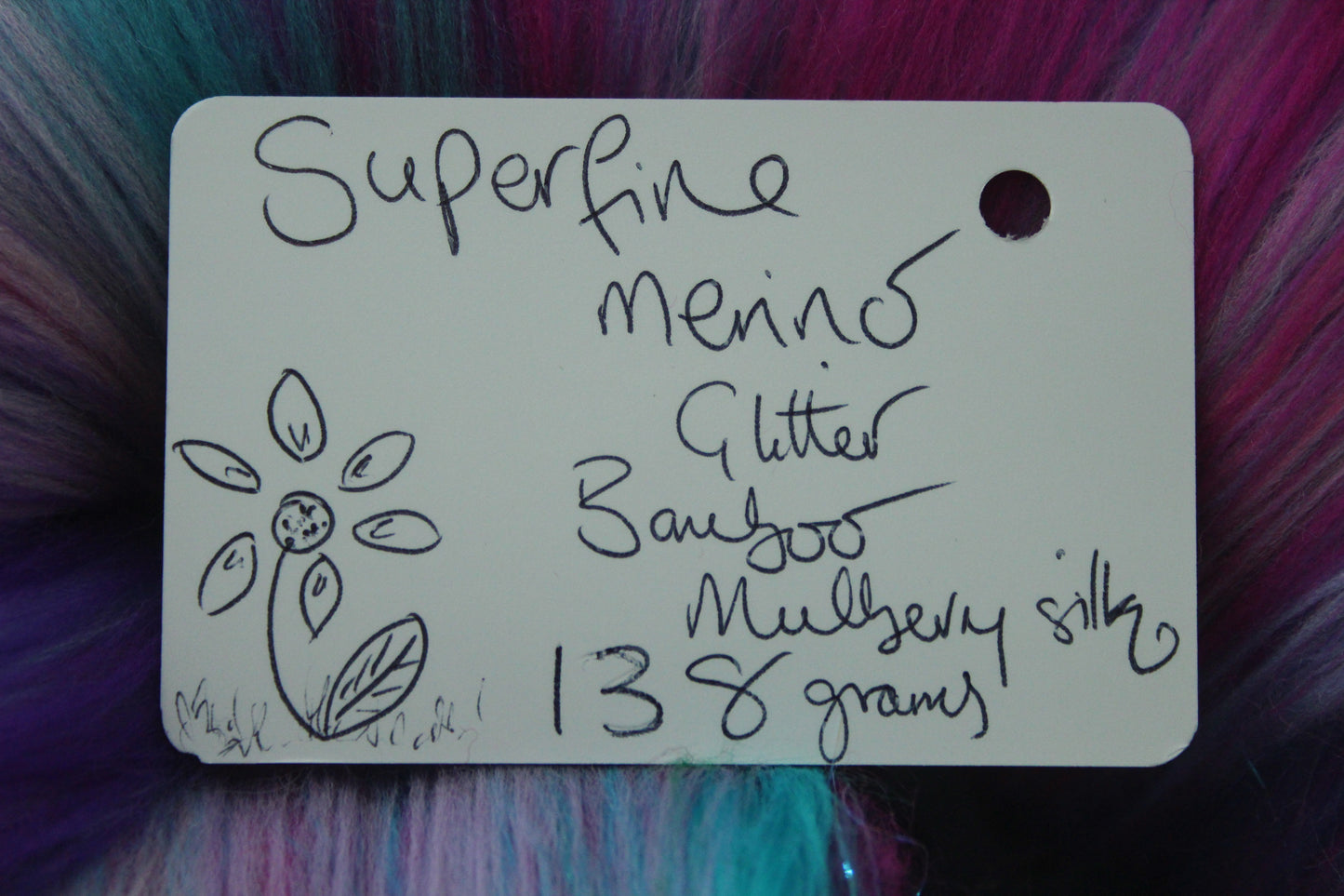 Supersoft Merino Art Batt - Purple Pink Blue - 138 grams 4.8 oz - Wool for felting, spinning and weaving