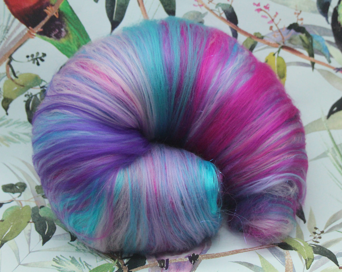 Supersoft Merino Art Batt - Purple Pink Blue - 138 grams 4.8 oz - Wool for felting, spinning and weaving