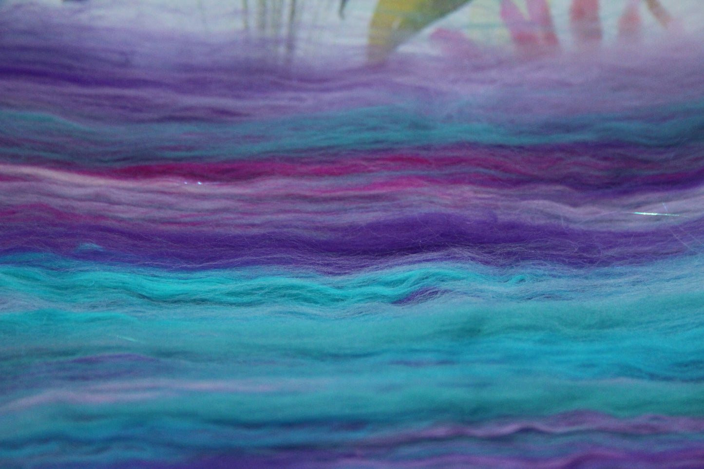 Supersoft Merino Art Batt - Purple Pink Blue - 138 grams 4.8 oz - Wool for felting, spinning and weaving