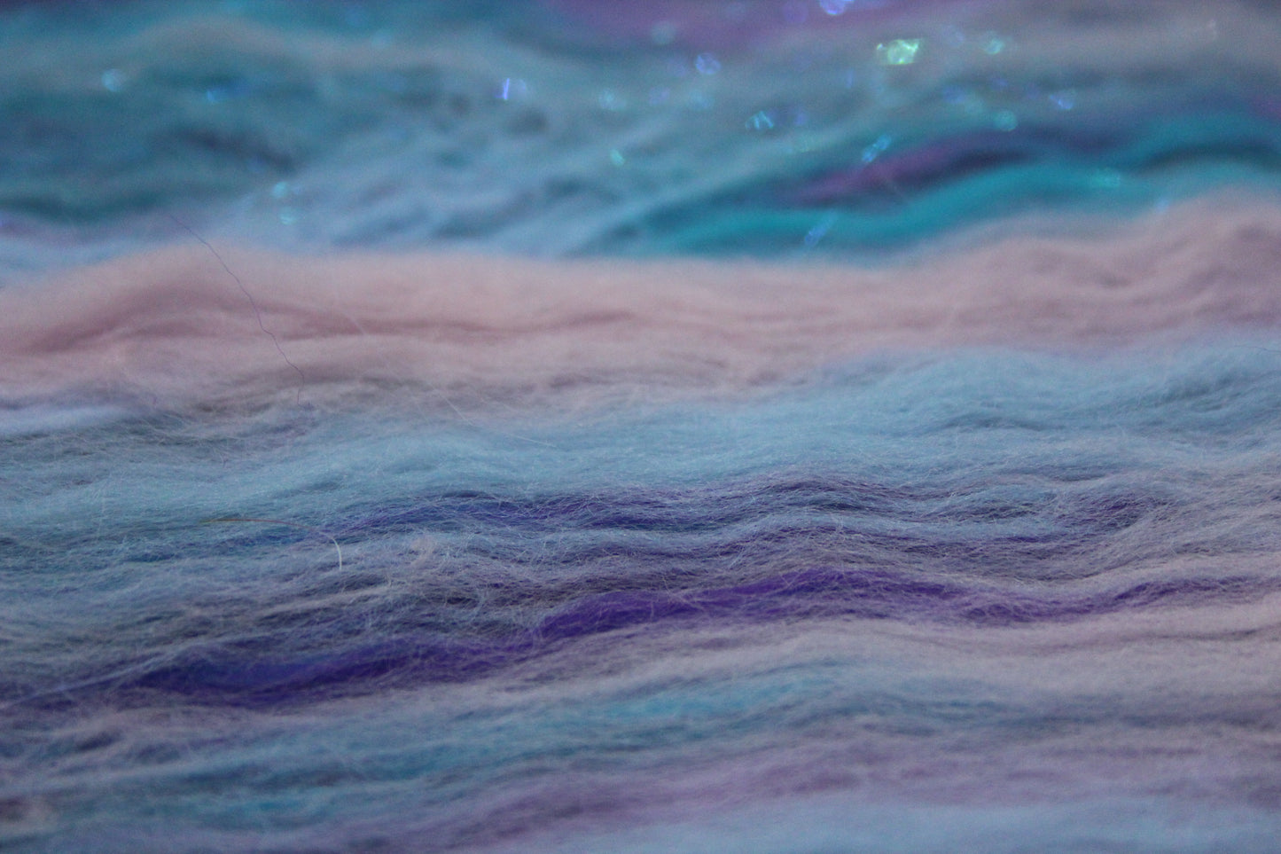 Supersoft Merino Art Batt - Purple Pink Blue - 138 grams 4.8 oz - Wool for felting, spinning and weaving