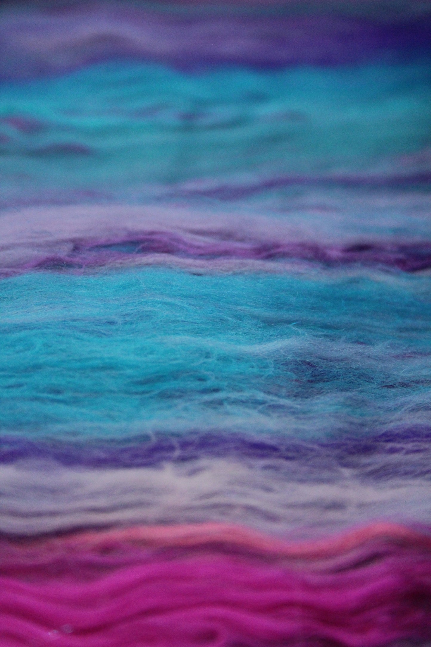 Supersoft Merino Art Batt - Purple Pink Blue - 138 grams 4.8 oz - Wool for felting, spinning and weaving
