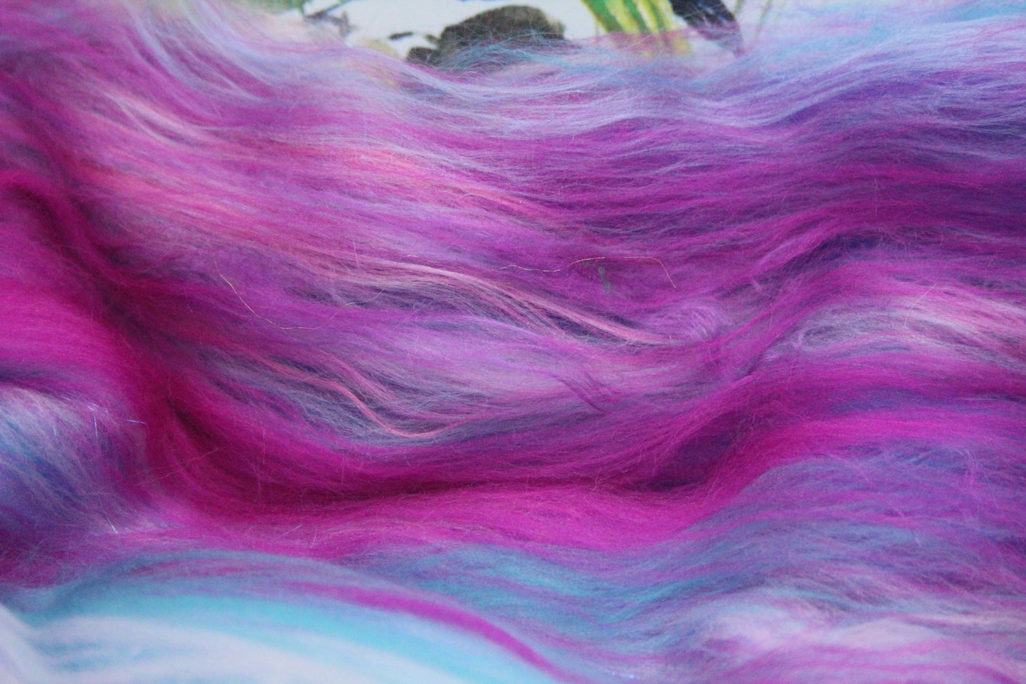 Supersoft Merino Art Batt - Purple Pink Blue - 138 grams 4.8 oz - Wool for felting, spinning and weaving