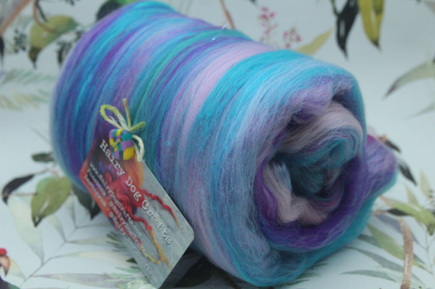 Supersoft Merino Art Batt - Purple Pink Blue - 138 grams 4.8 oz - Wool for felting, spinning and weaving