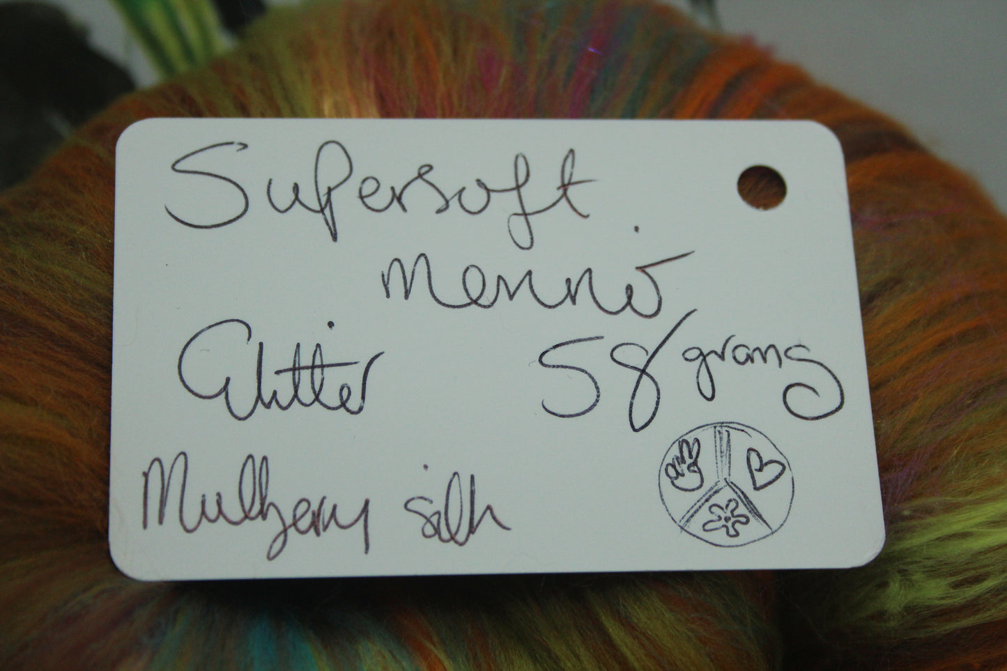 Supersoft Merino Art Batt - Green Brown Orange - 58 grams 2 oz - Wool for felting, spinning and weaving