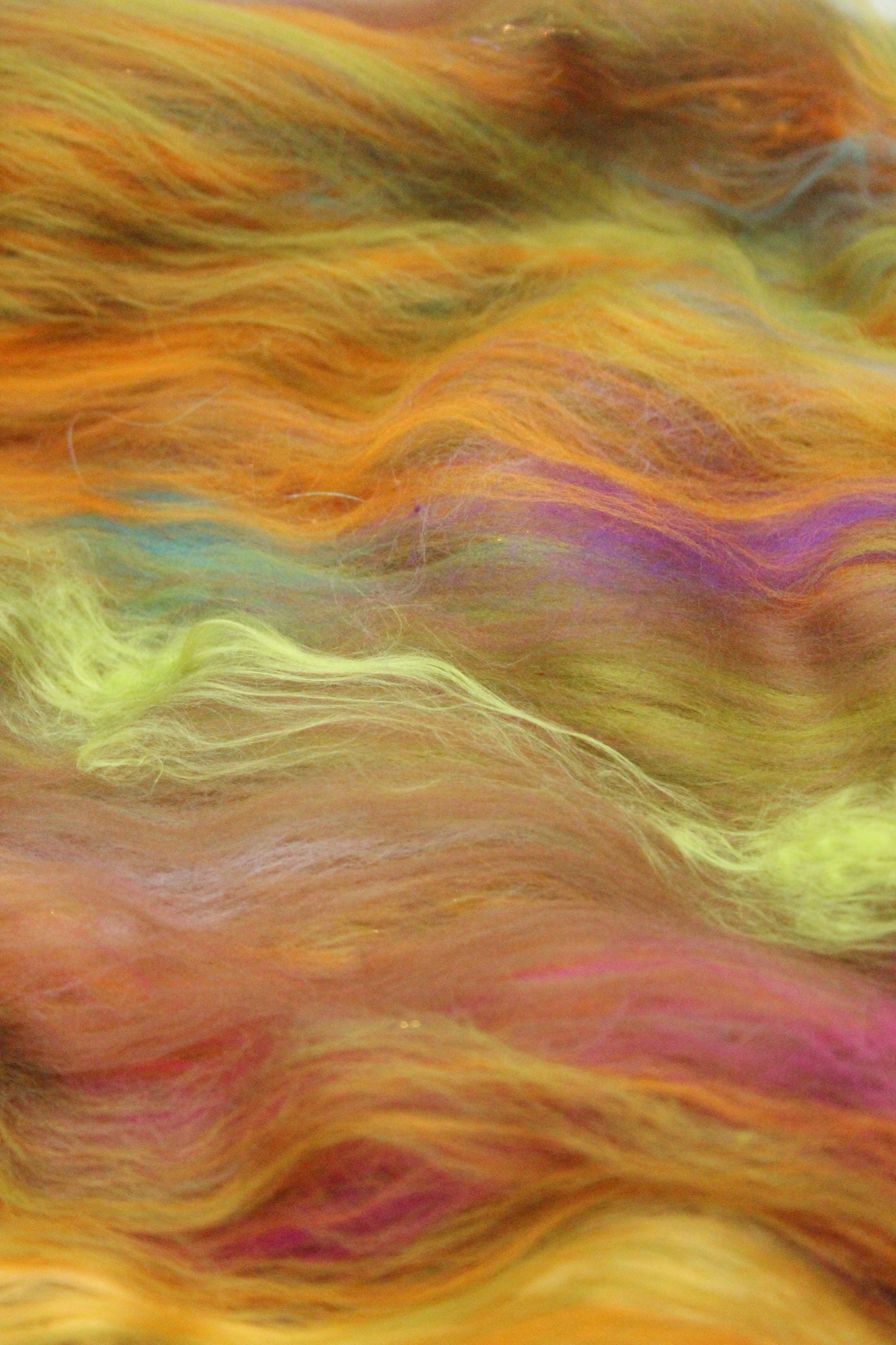 Supersoft Merino Art Batt - Green Brown Orange - 58 grams 2 oz - Wool for felting, spinning and weaving