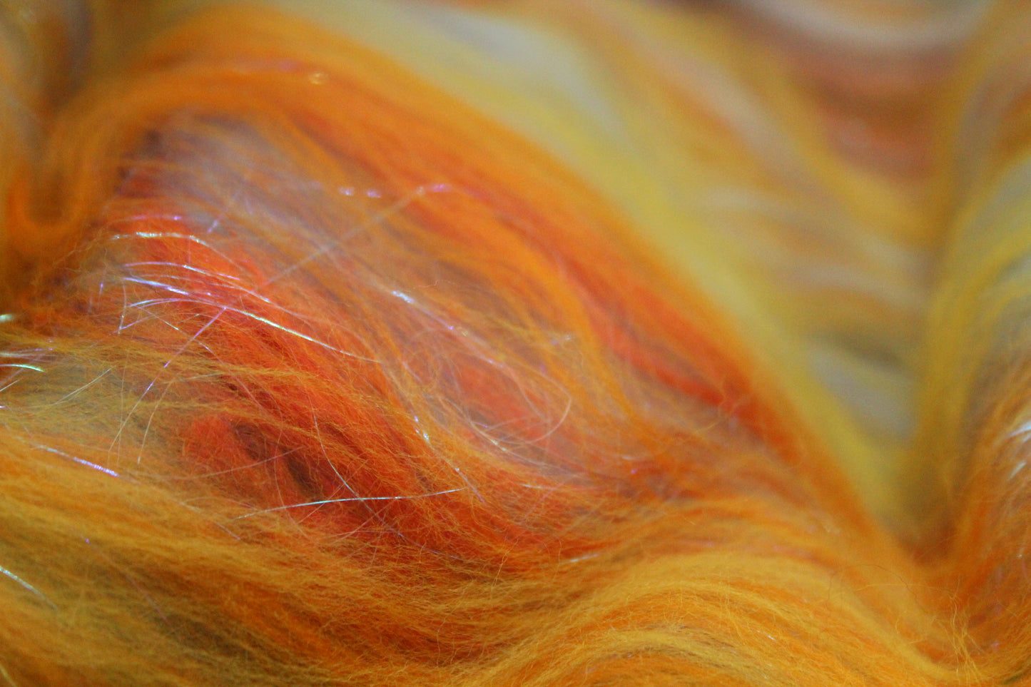 Supersoft Merino Art Batt - Orange Yellow Blue - 63 grams 2.2 oz - Wool for felting, spinning and weaving