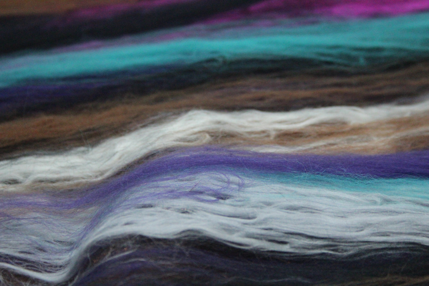 Supersoft Merino Art Batt - Blue Black Brown Purple - 56 grams 1.9 oz - Wool for felting, spinning and weaving