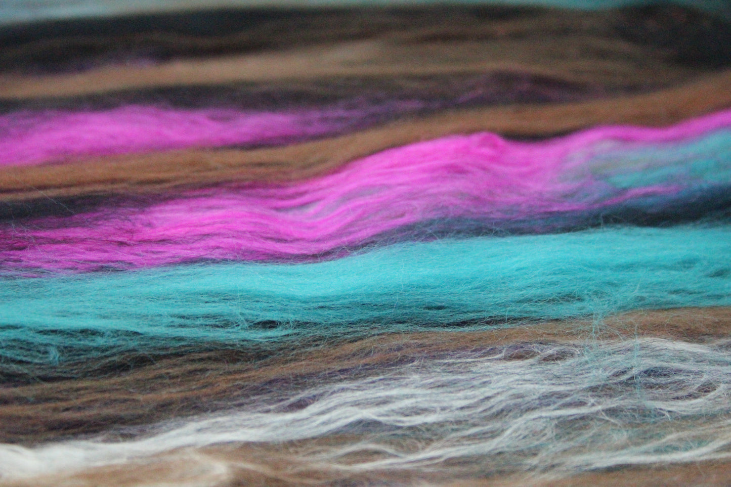 Supersoft Merino Art Batt - Blue Black Brown Purple - 56 grams 1.9 oz - Wool for felting, spinning and weaving