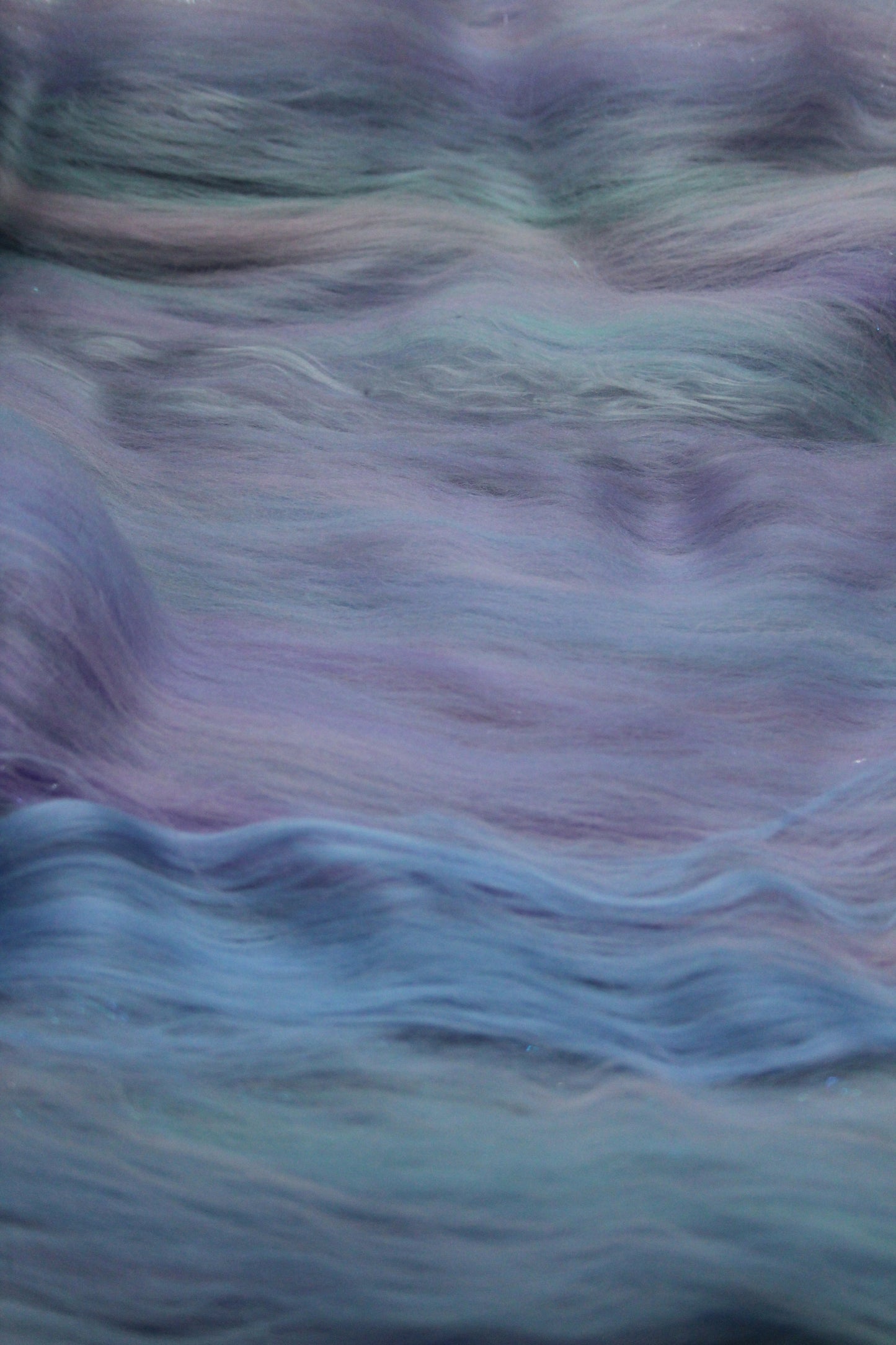 Merino Art Batt - Purple Blue Pink - 90 grams 3.1 oz - Wool for felting, spinning and weaving