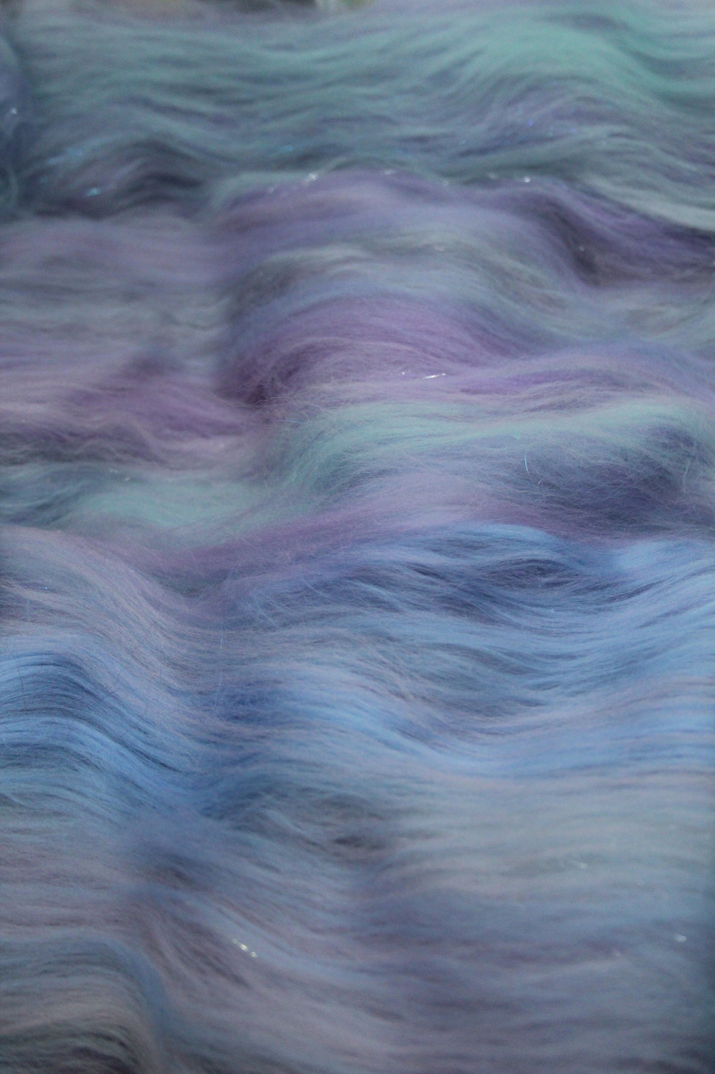 Merino Art Batt - Purple Blue Pink - 90 grams 3.1 oz - Wool for felting, spinning and weaving