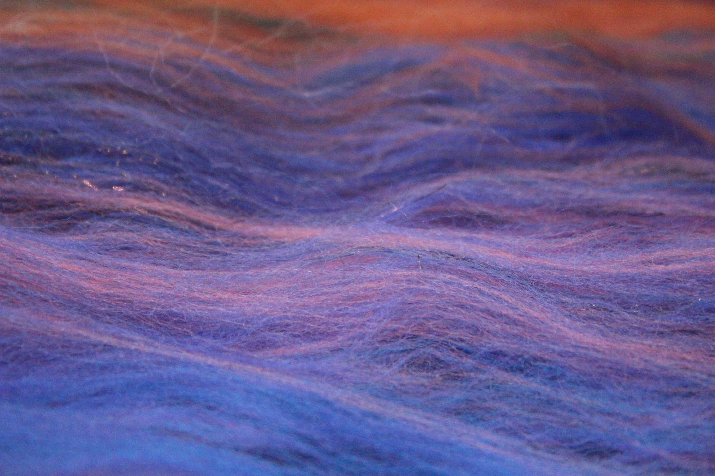 Merino Art Batt - Ultraviolet Brown Blue Pink - 59 grams 2 oz - Wool for felting, spinning and weaving