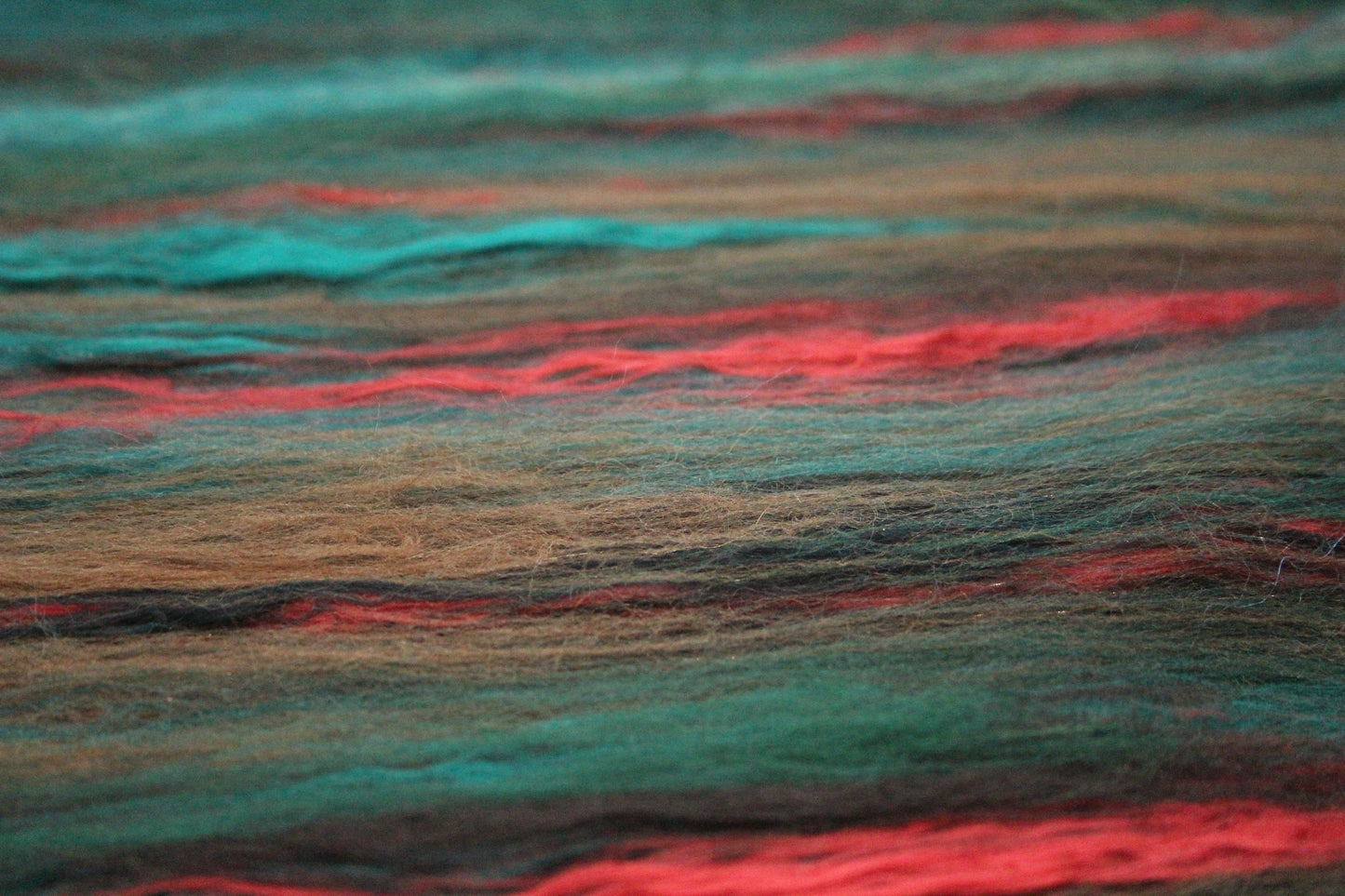 Merino Art Batt - Green Brown - 72 grams 2.5 oz - Wool for felting, spinning and weaving