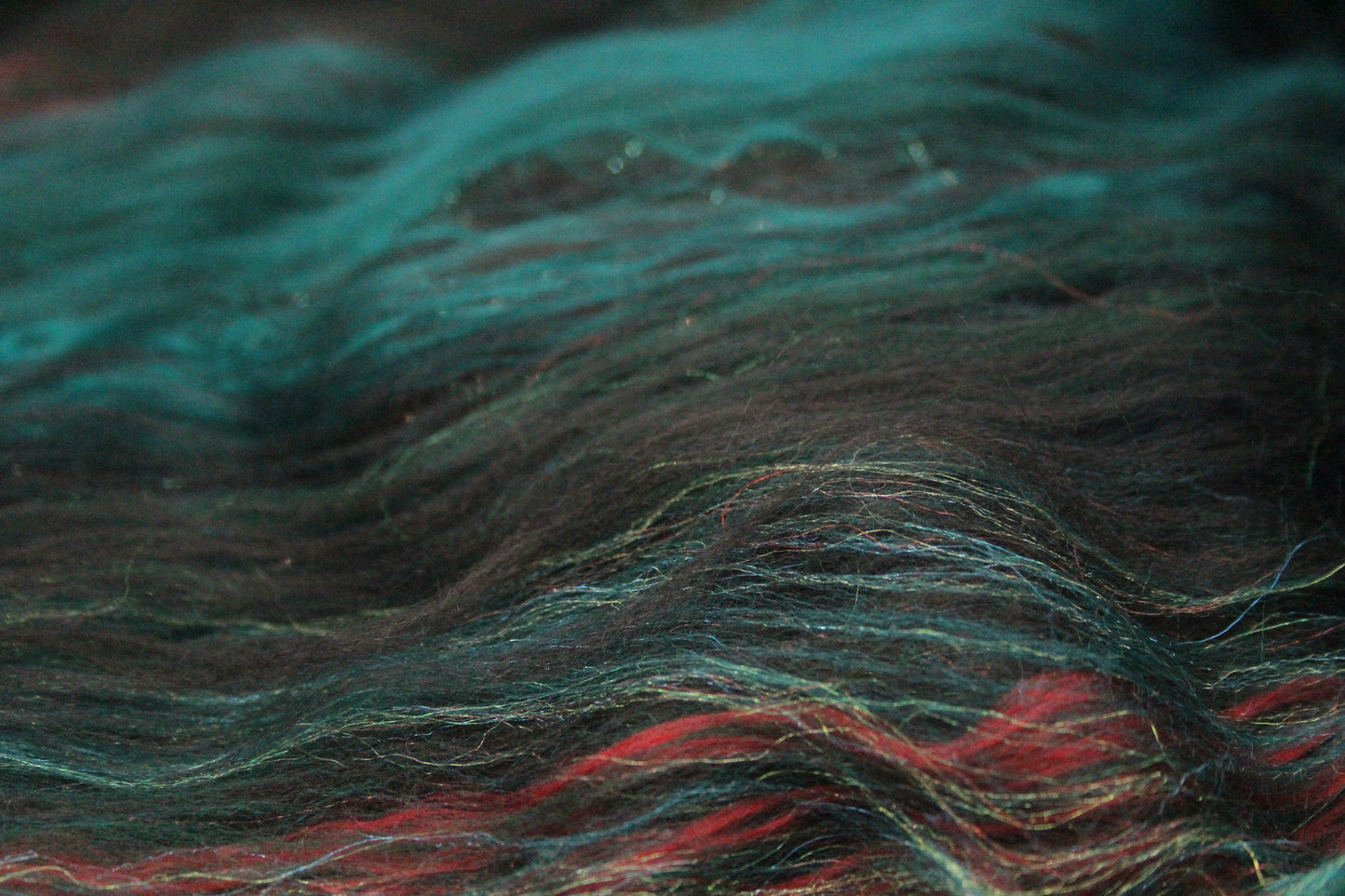 Merino Art Batt - Green Brown - 72 grams 2.5 oz - Wool for felting, spinning and weaving