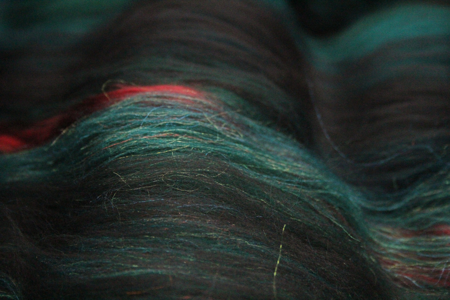 Merino Art Batt - Green Brown - 72 grams 2.5 oz - Wool for felting, spinning and weaving