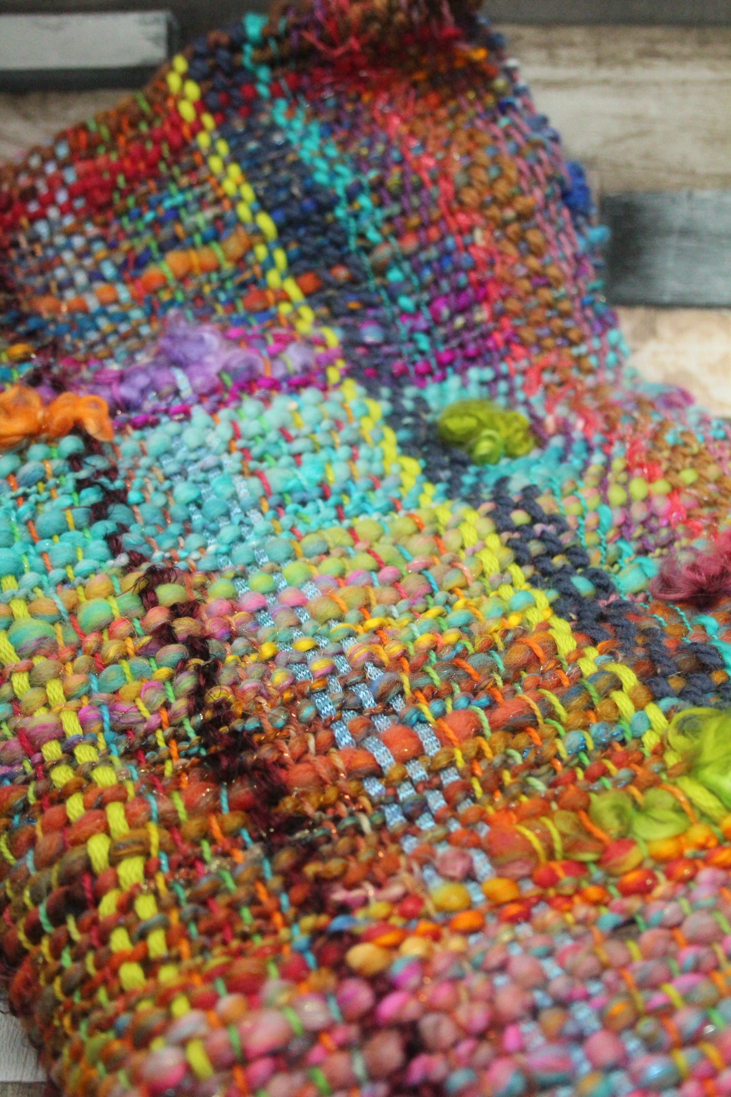 Handwoven Shawl - 42cm wide 136cm long