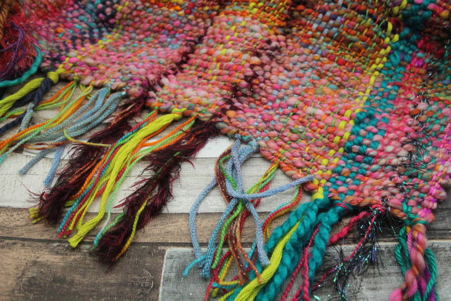 Handwoven Shawl - 42cm wide 136cm long