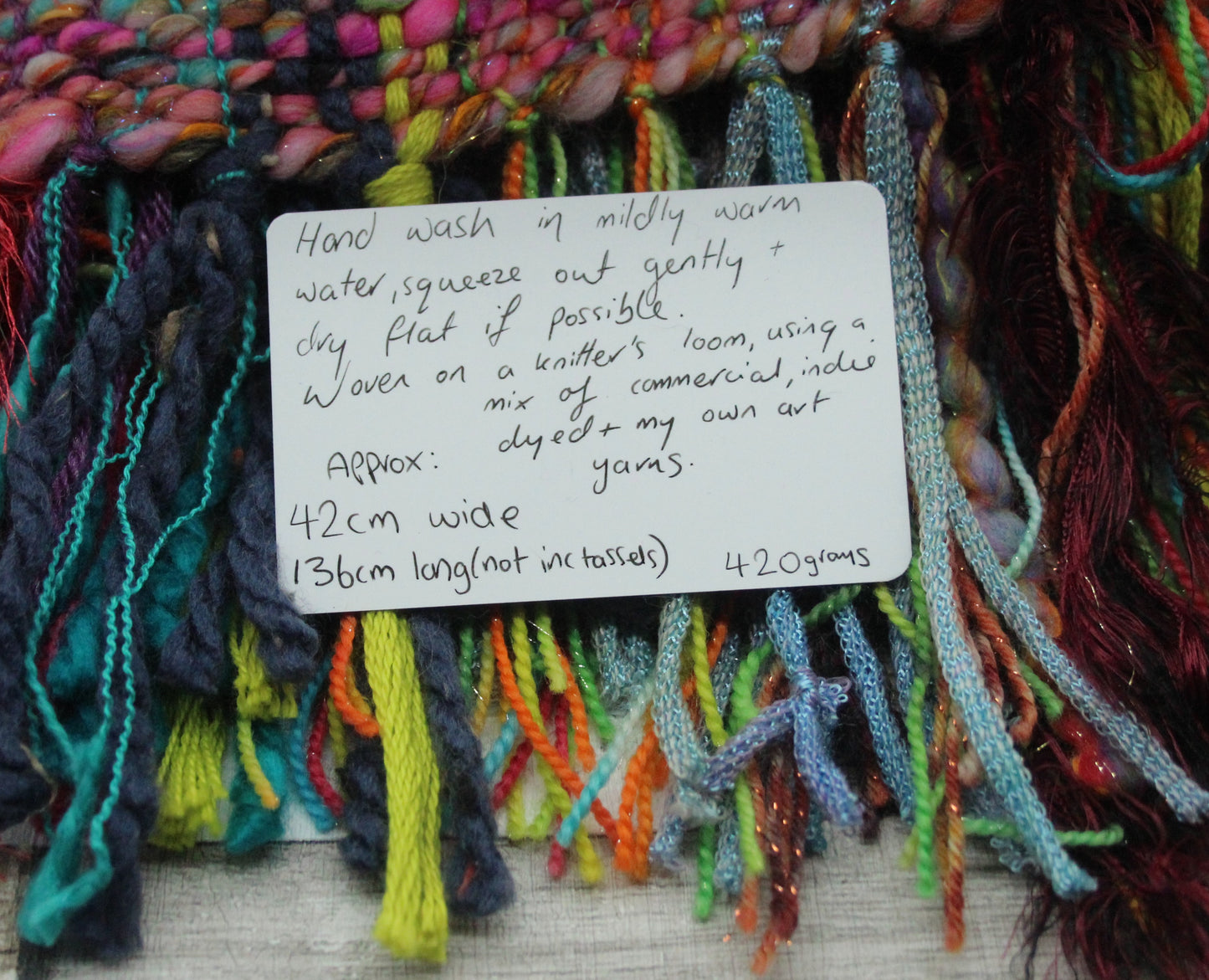 Handwoven Shawl - 42cm wide 136cm long