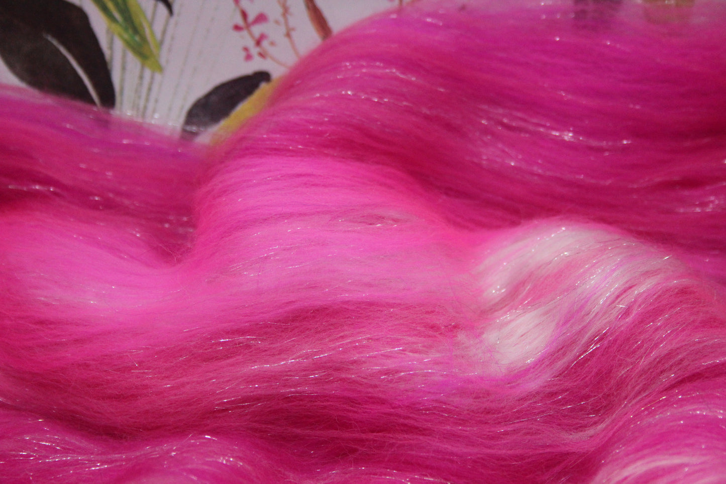 Merino Art Batt - Pink - 86 grams 3 oz - Wool for felting, spinning and weaving