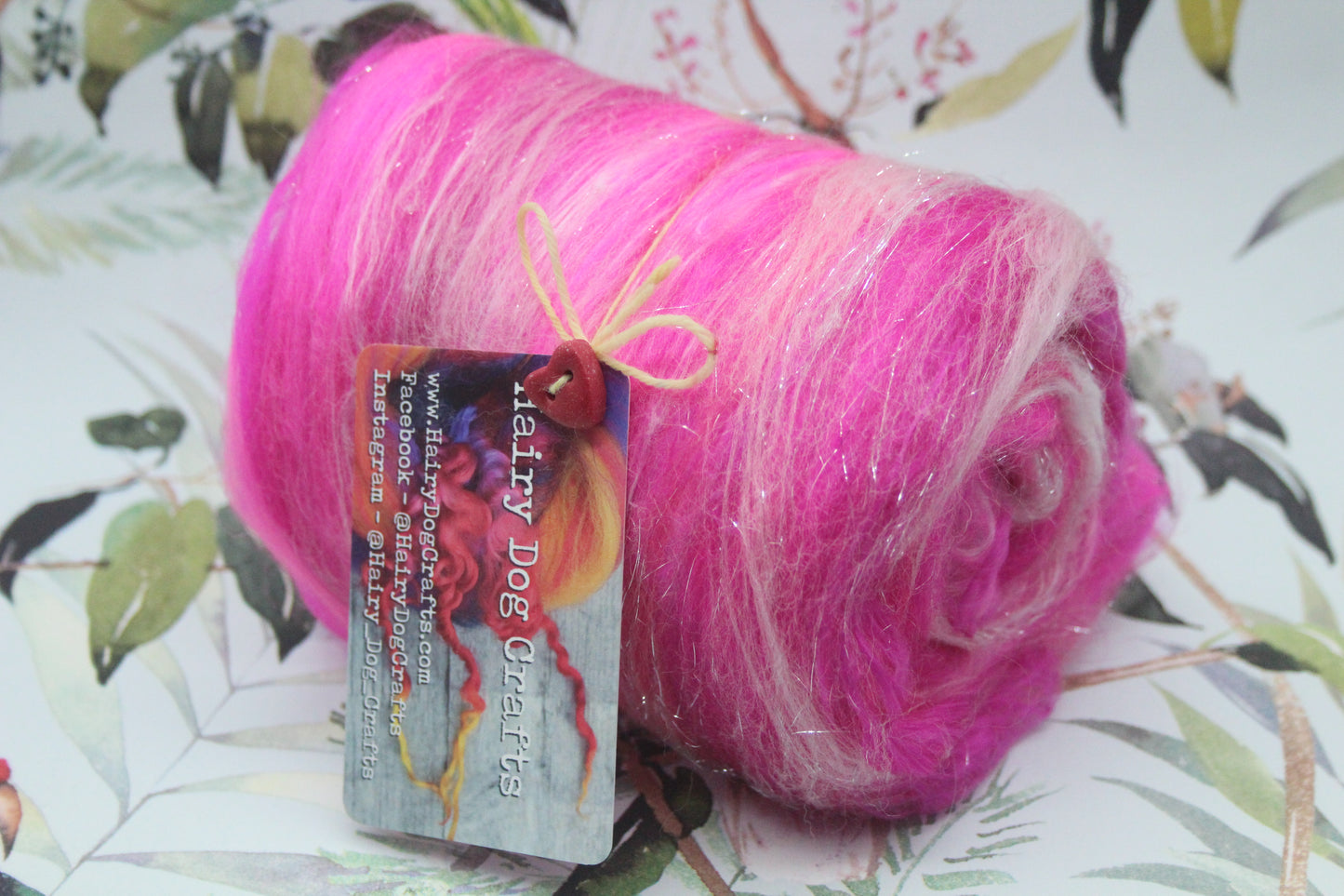 Merino Art Batt - Pink - 86 grams 3 oz - Wool for felting, spinning and weaving