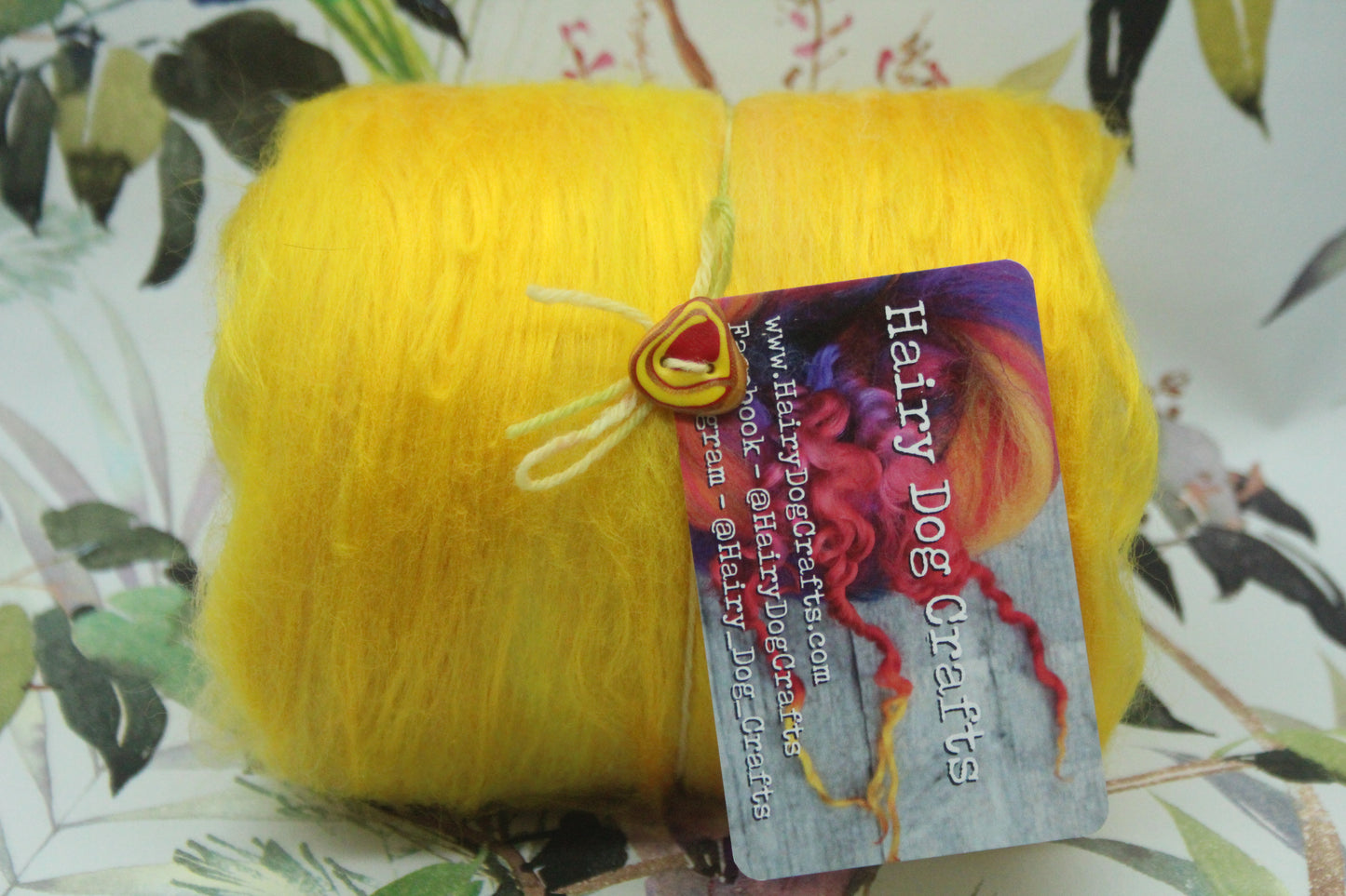Merino Art Batt - Yellow - 73 grams 2.5 oz - Wool for felting, spinning and weaving