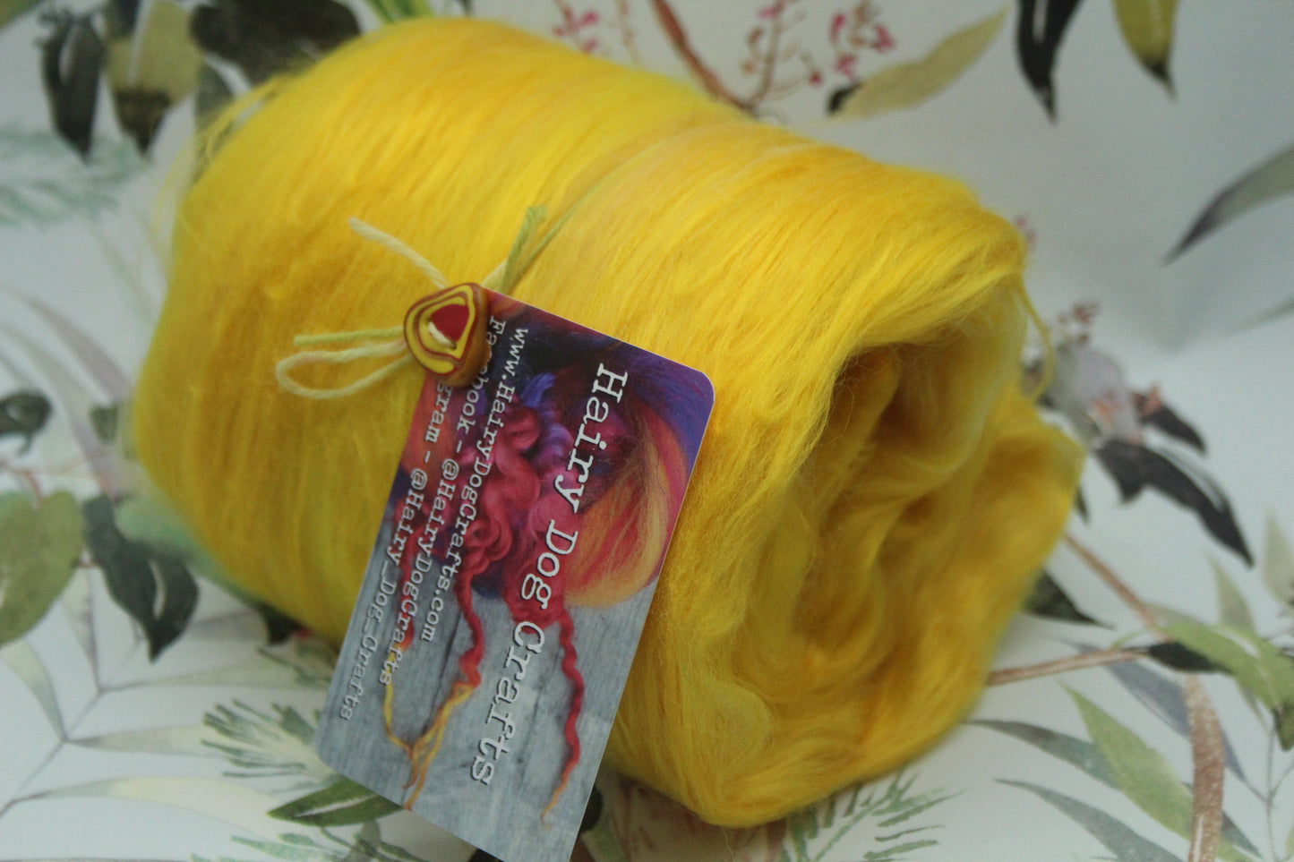 Merino Art Batt - Yellow - 73 grams 2.5 oz - Wool for felting, spinning and weaving