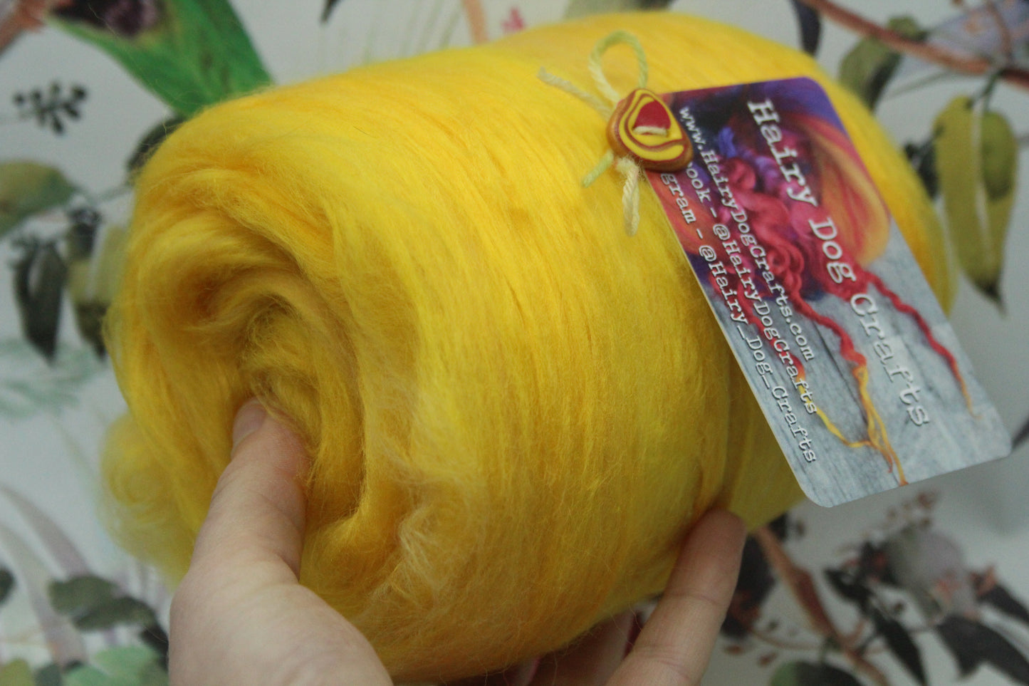 Merino Art Batt - Yellow - 73 grams 2.5 oz - Wool for felting, spinning and weaving
