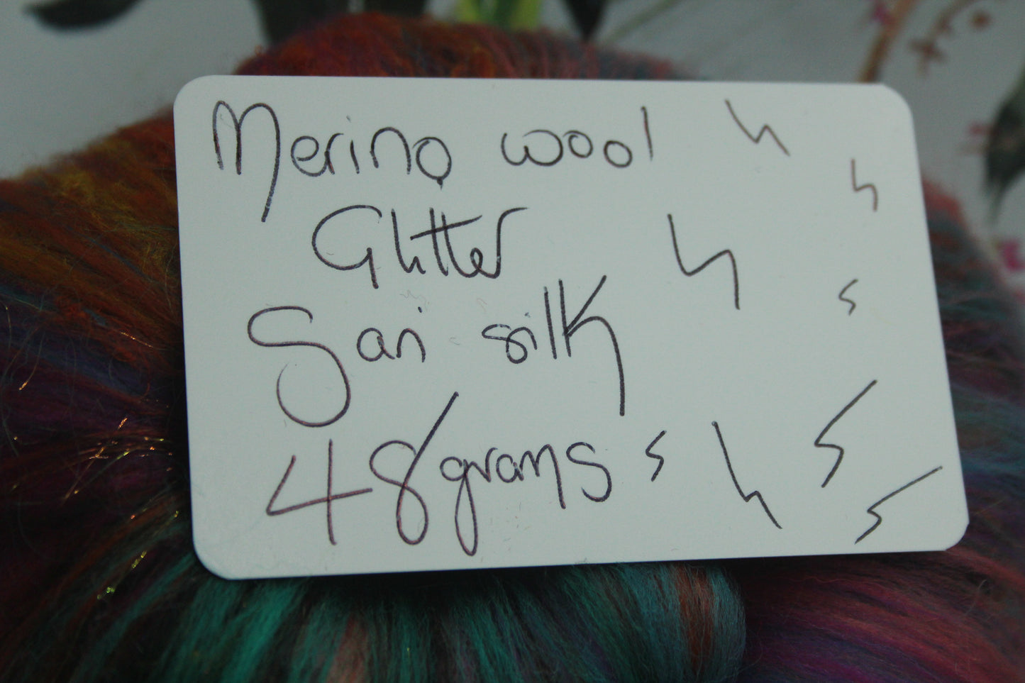 Merino Art Batt - Green Pink Brown Blue Purple - 48 grams 1.6 oz - Wool for felting, spinning and weaving