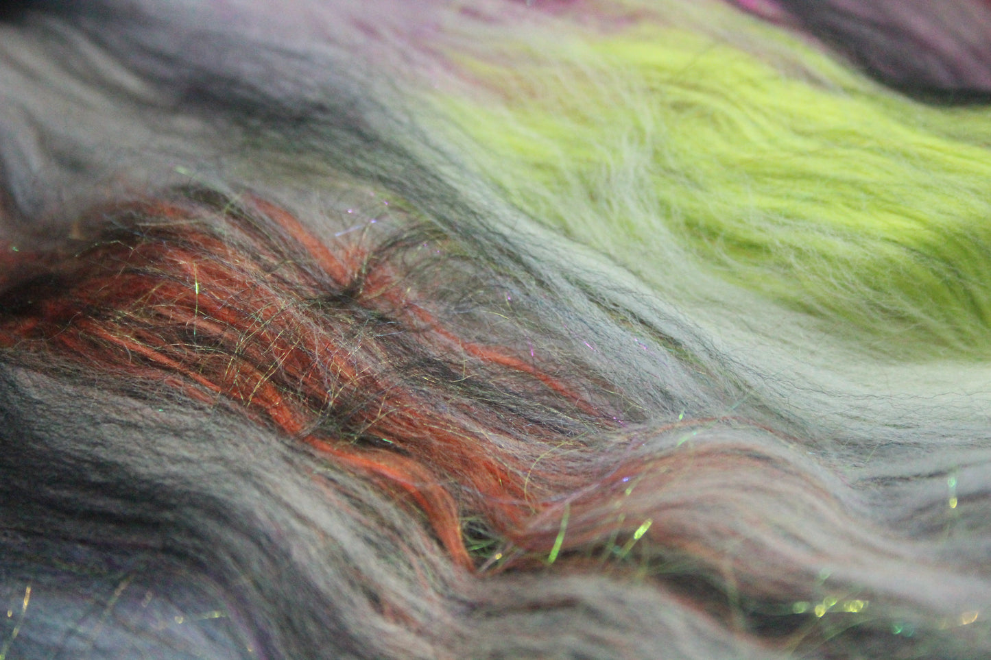 Merino Art Batt - White Grey Black - 84 grams 2.9 oz - Wool for felting, spinning and weaving