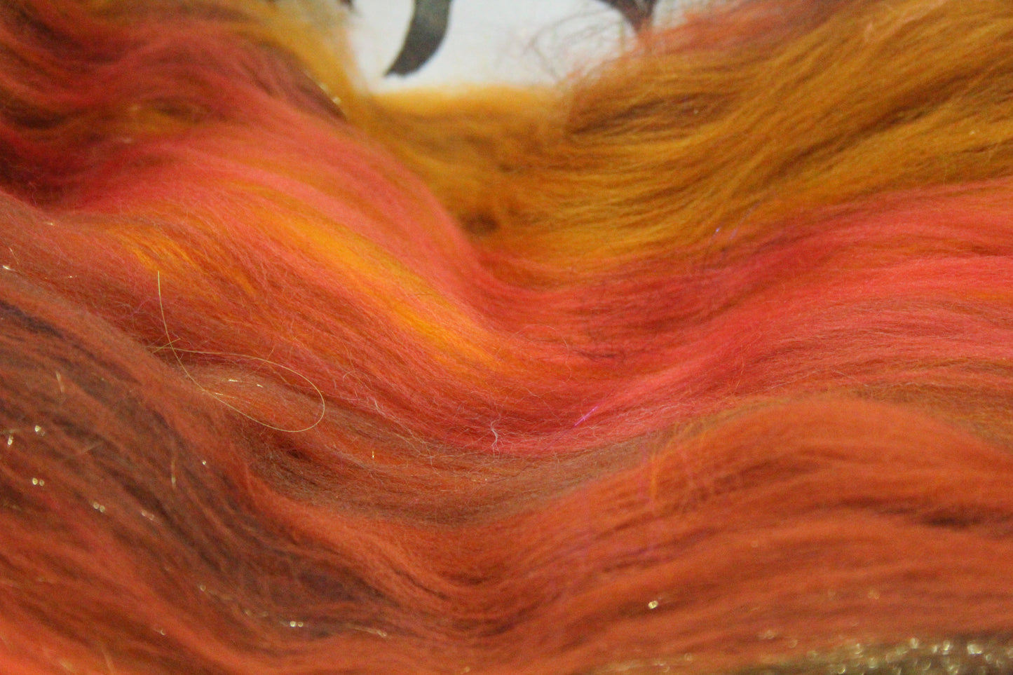 Merino Art Batt - Brown Orange - 96 grams 3.3 oz - Wool for felting, spinning and weaving