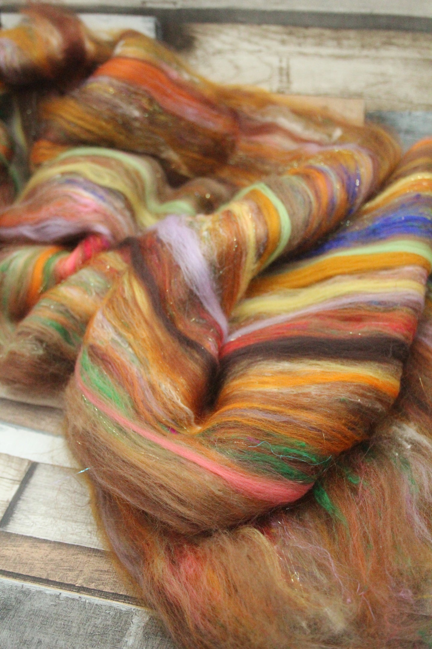 Merino Art Batt - Brown - 54 grams 1.8 oz - Wool for felting, spinning and weaving