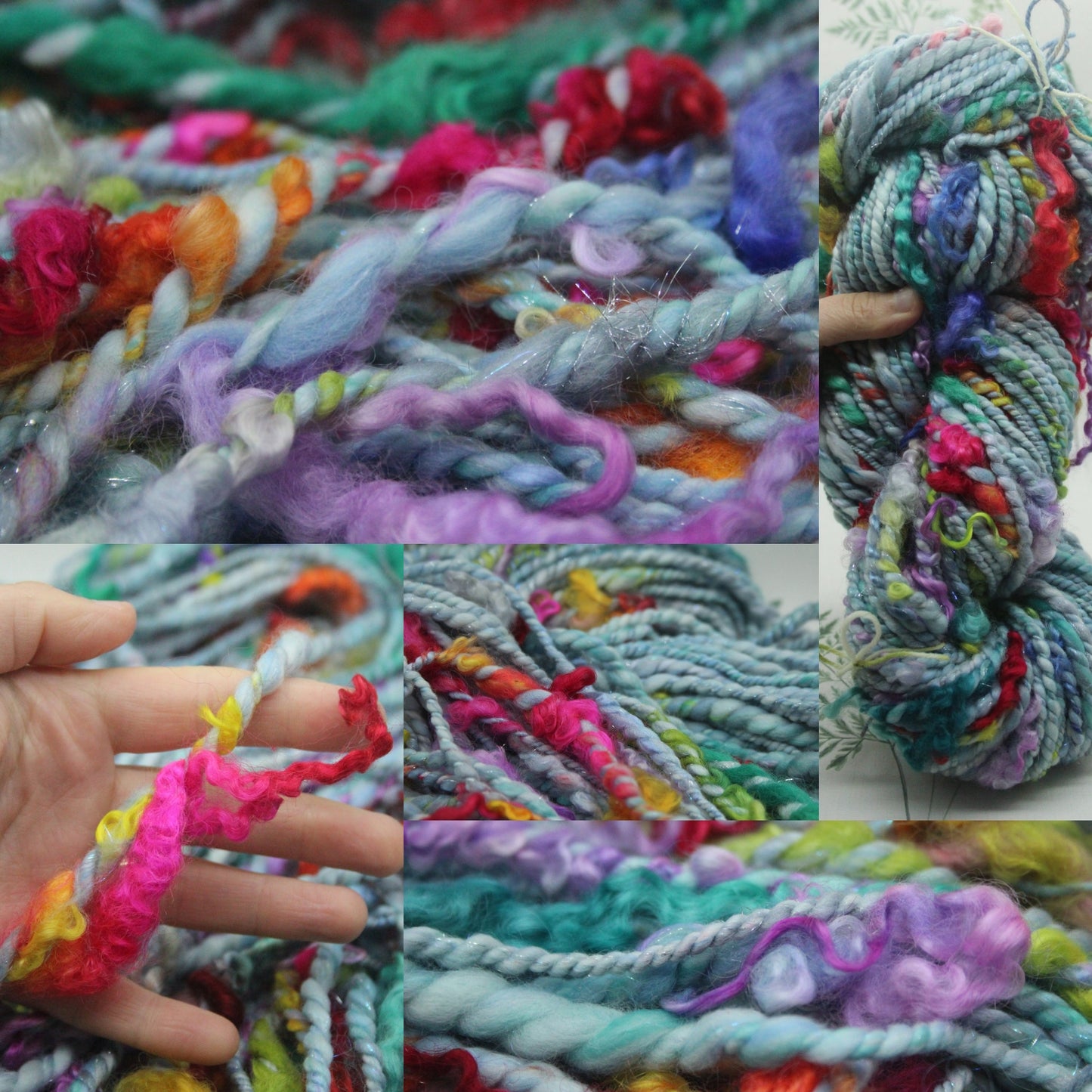 Handspun Yarn - 54 mtrs/60yards 200g/7oz - Yarn for crocheting, knitting, weaving...