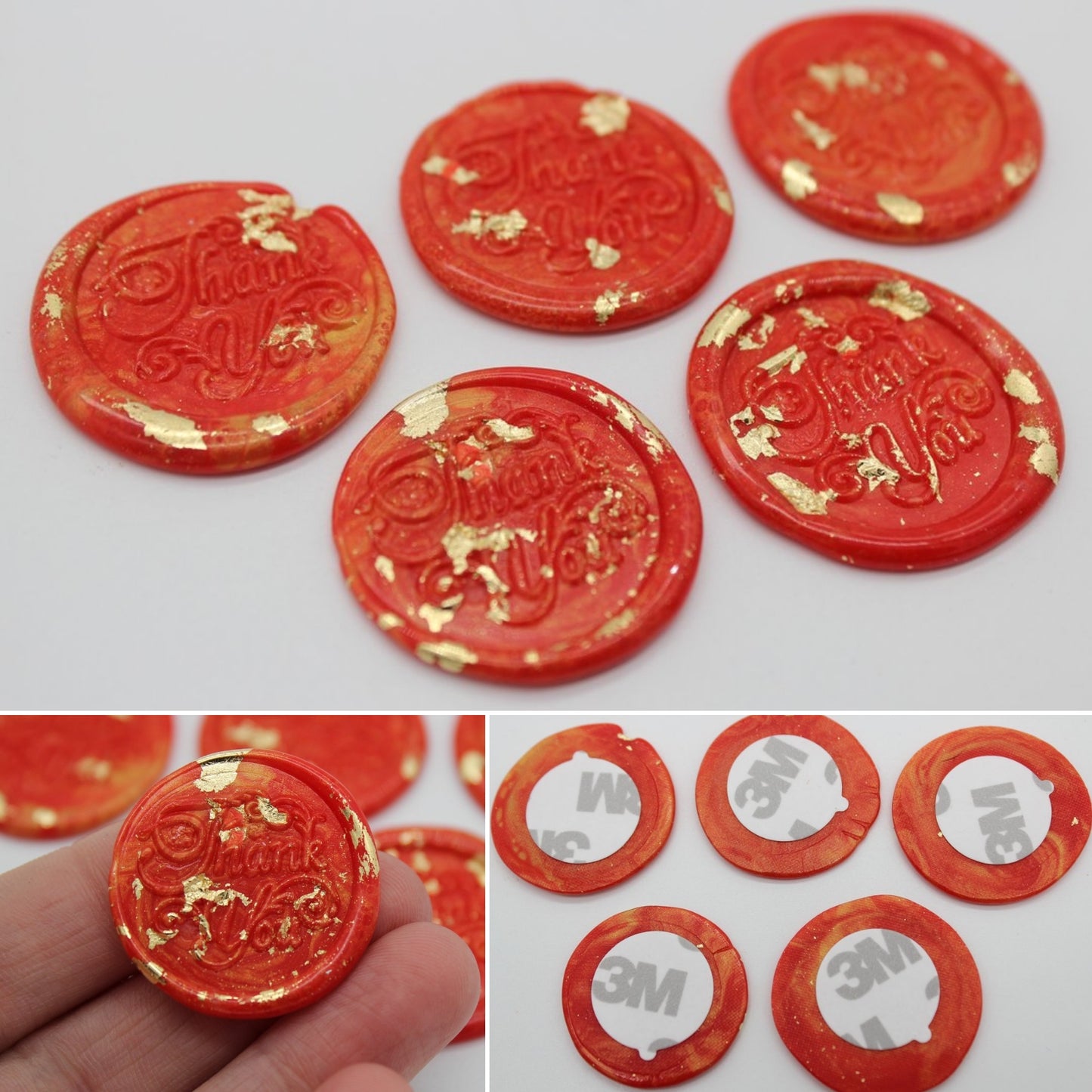 5 x 'Thank you' - Self Adhesive Seals