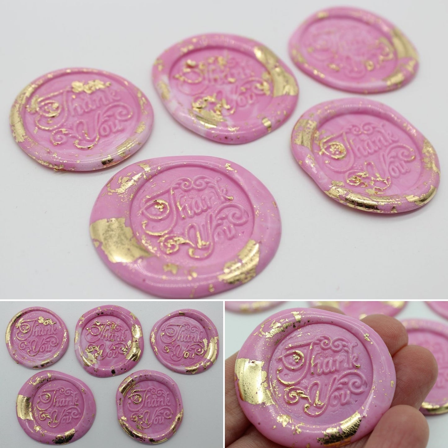 5 x 'Thank you' - Self Adhesive Seals