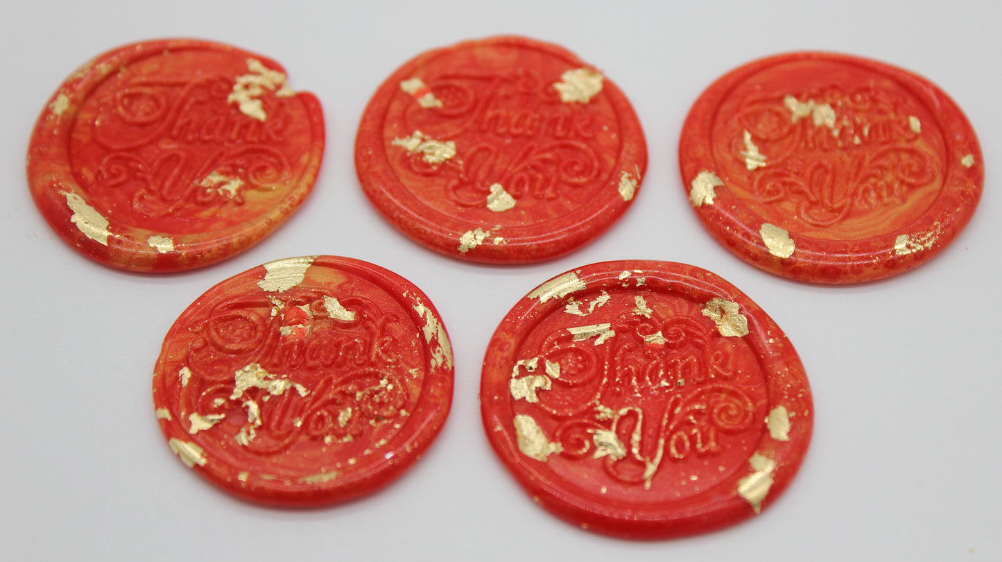 5 x 'Thank you' - Self Adhesive Seals