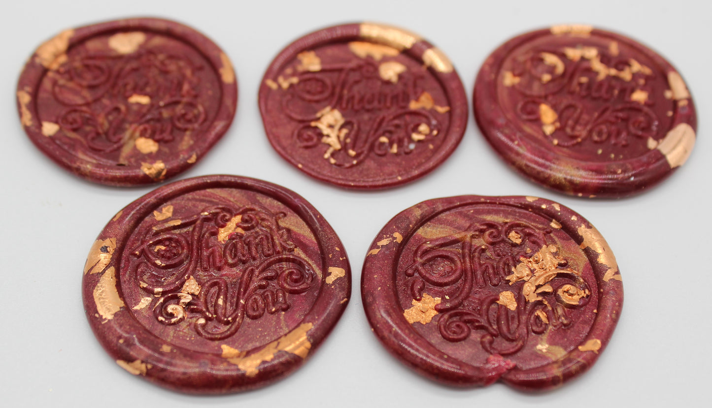 5 x 'Thank you' - Self Adhesive Seals