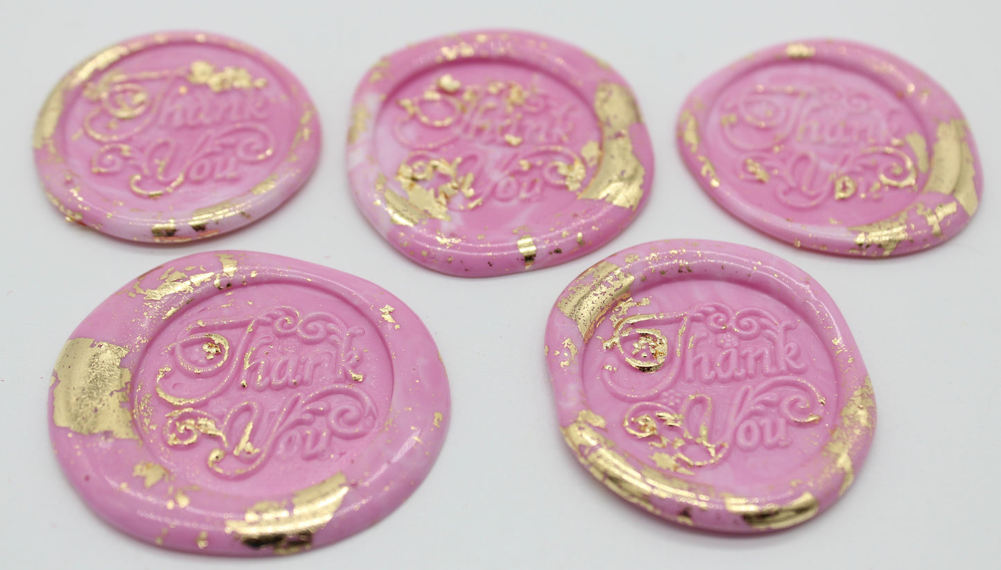 5 x 'Thank you' - Self Adhesive Seals
