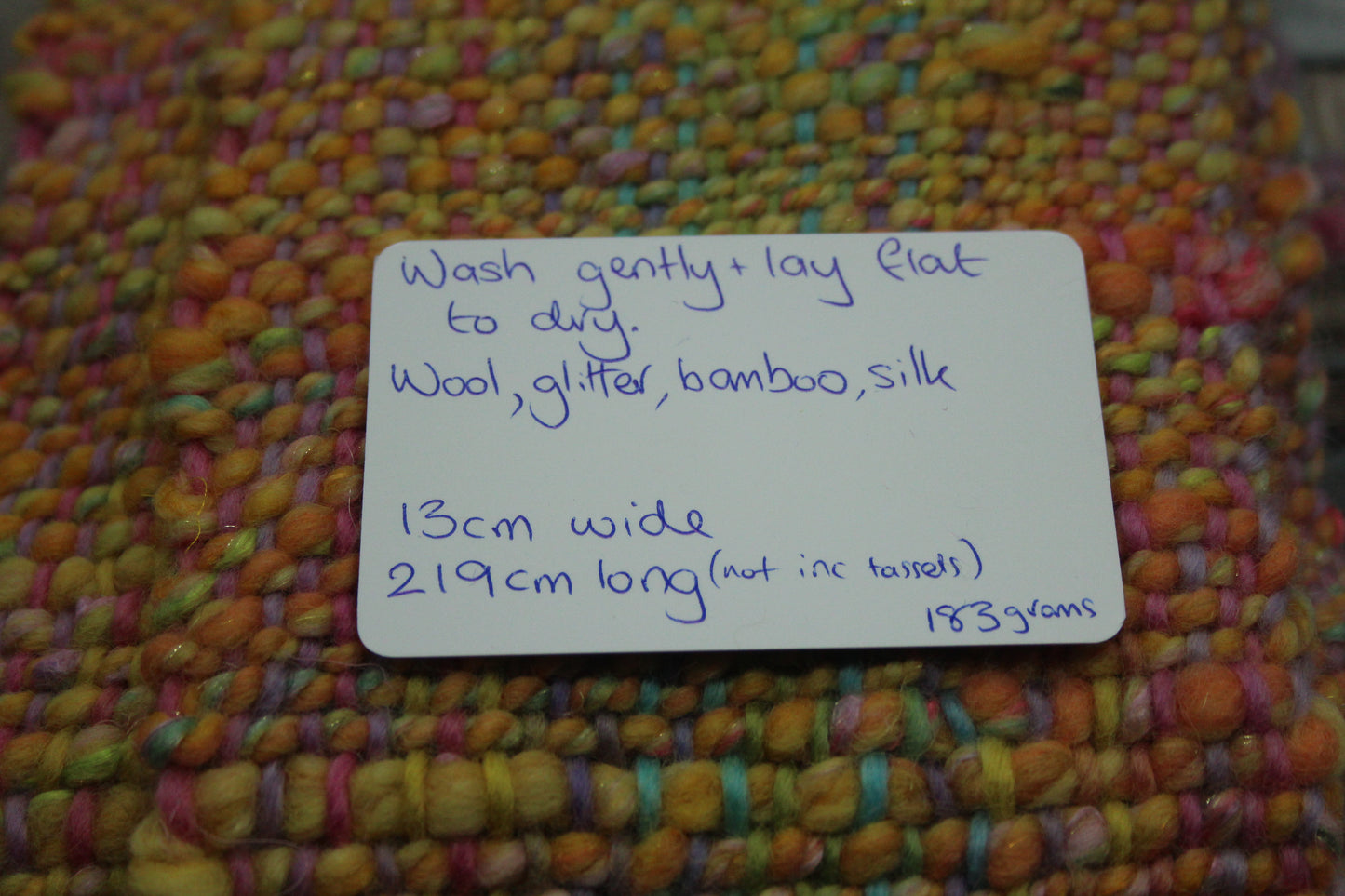Handwoven Scarf - 13cm wide 219cm long